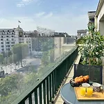 Champs - Elysees View Studio With Balcony - Ac For 3